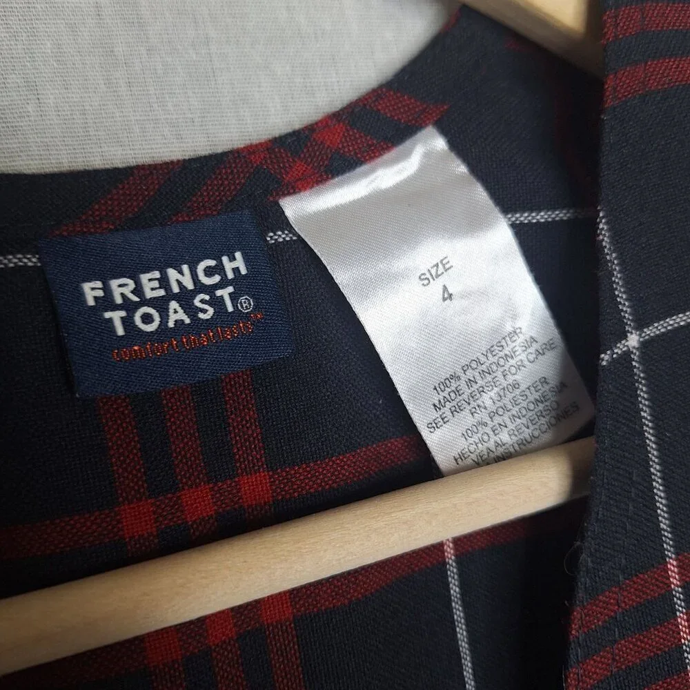 💙 French Toast Girls Plaid Overall Dress Size 4T Preppy Winter Holidays Cute Ou